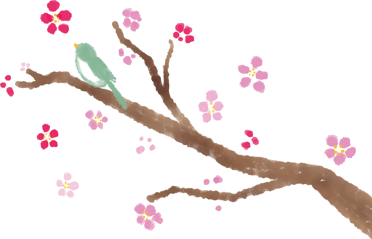 梅の花 うぐいす 和風 イラスト無料 フリー90393に写真・文字を入れる