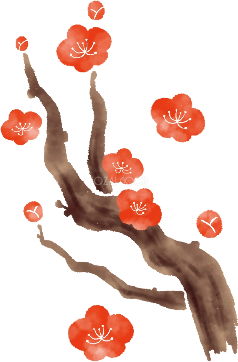 梅の花 和風 イラスト無料 フリー90395