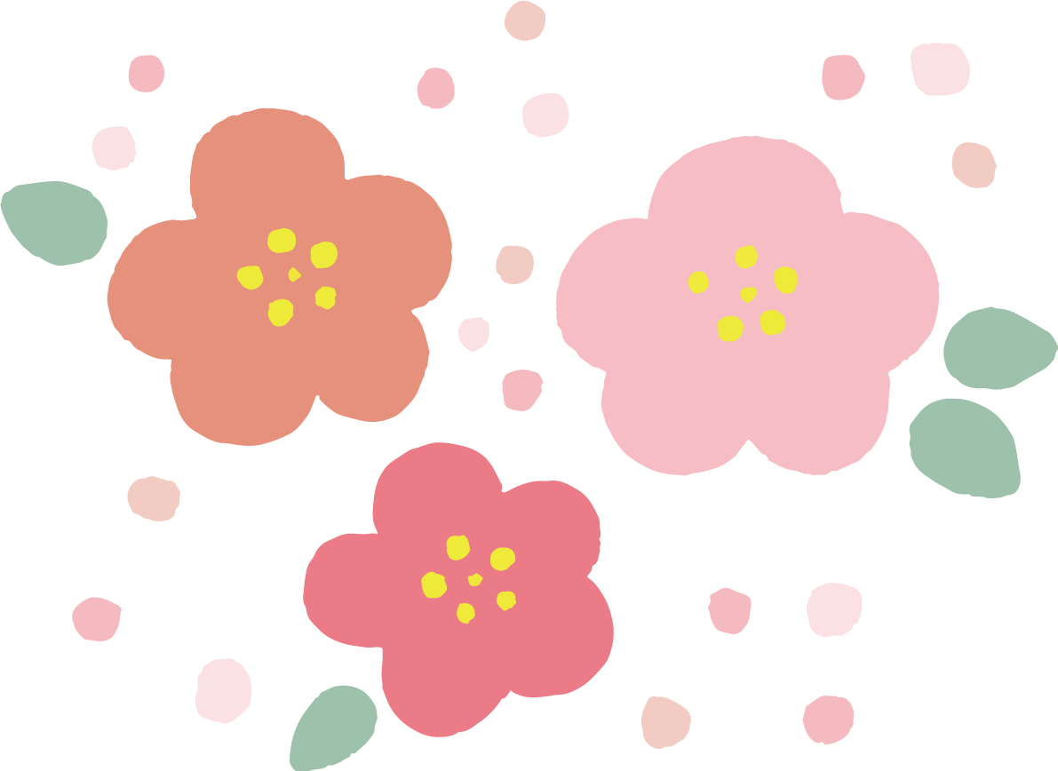 かわいい梅の花 手書き イラスト無料 フリー90400に写真・文字を入れる