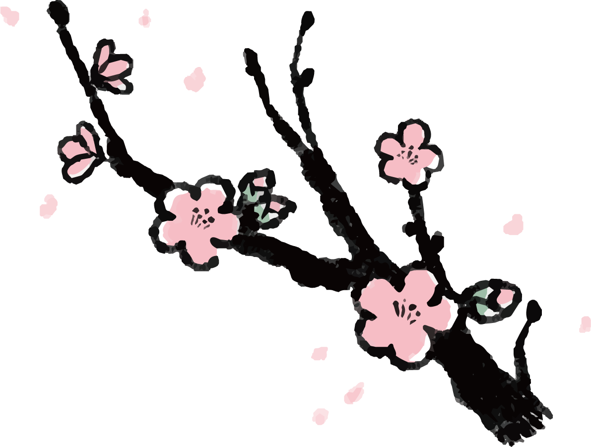 梅の花 手書き イラスト無料 フリー90401に写真・文字を入れる