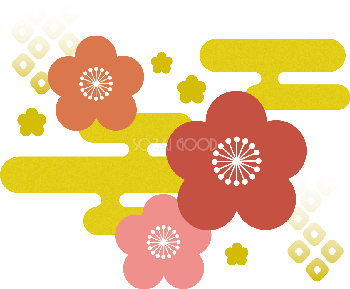 梅の花 和風 イラスト無料 フリー90404