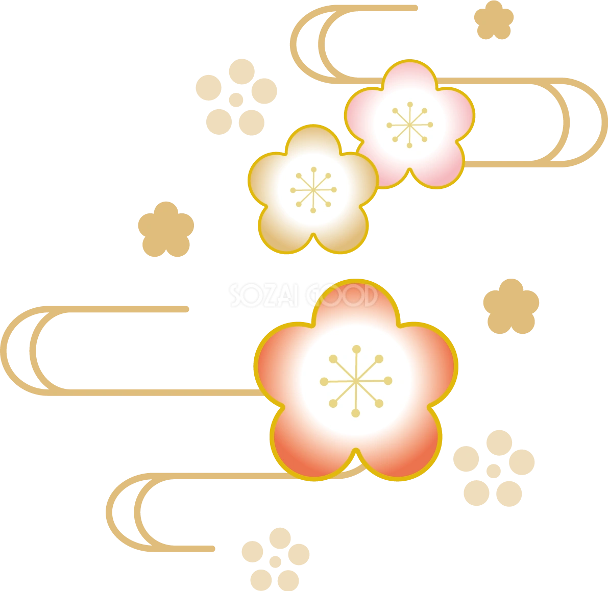 梅の花 和風 イラスト無料 フリー90405