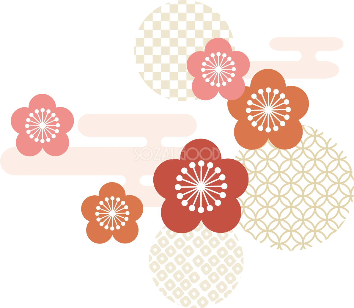 梅の花 和風 イラスト無料 フリー90407