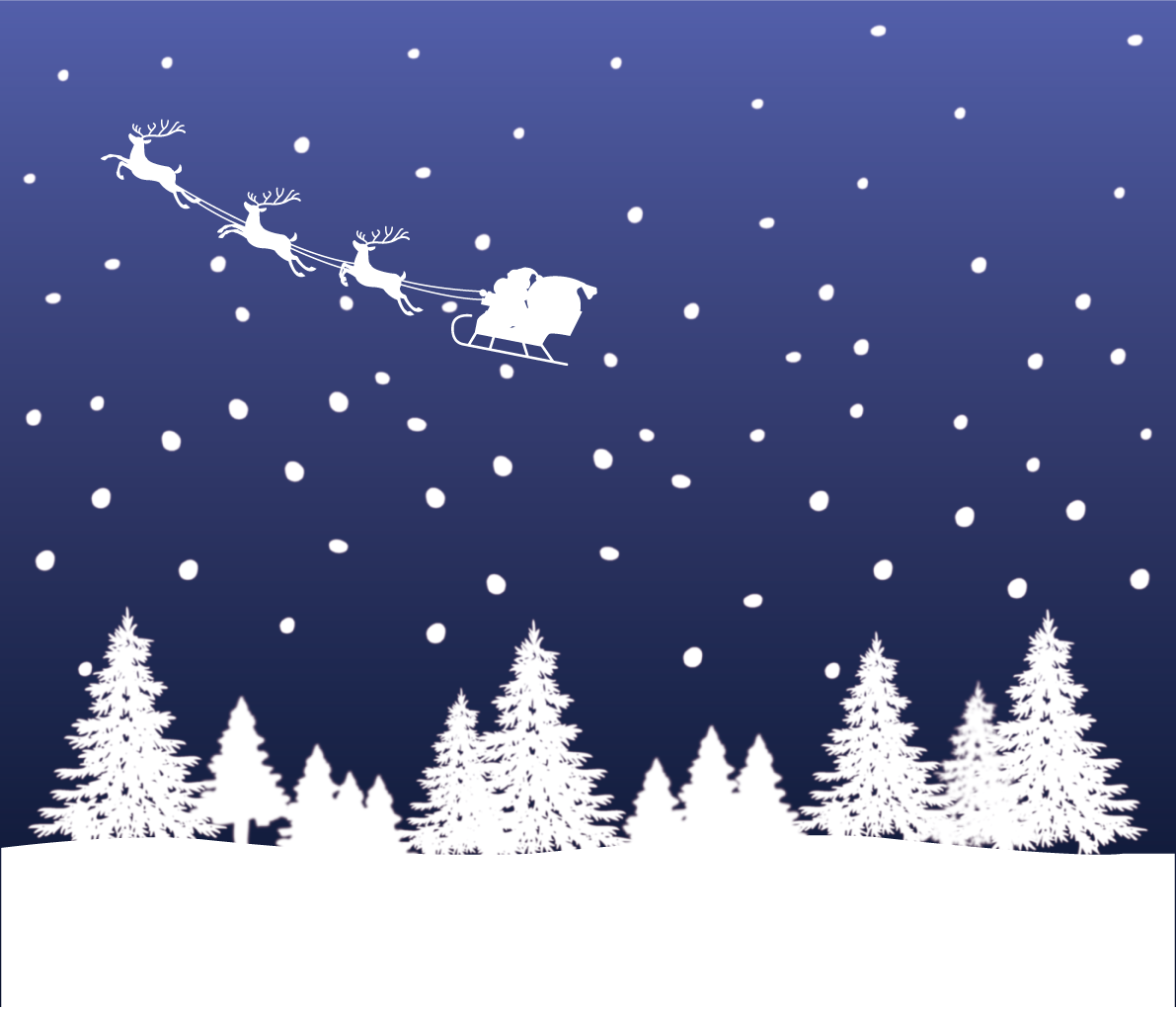 クリスマス おしゃれ 背景 イラスト サンタクロース ソリ トナカイ 無料 フリー90419に写真・文字を入れる