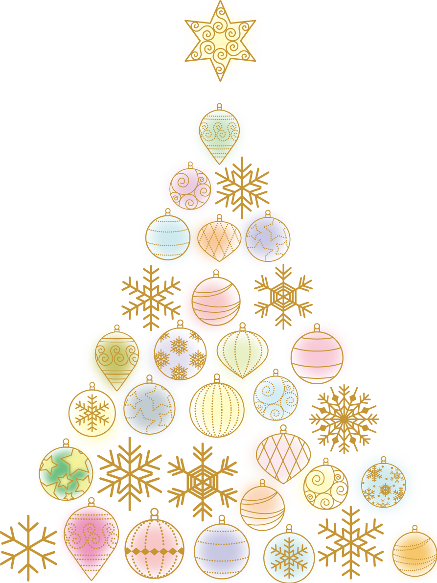 クリスマス ツリー 飾り おしゃれ イラスト無料 フリー90425に写真・文字を入れる