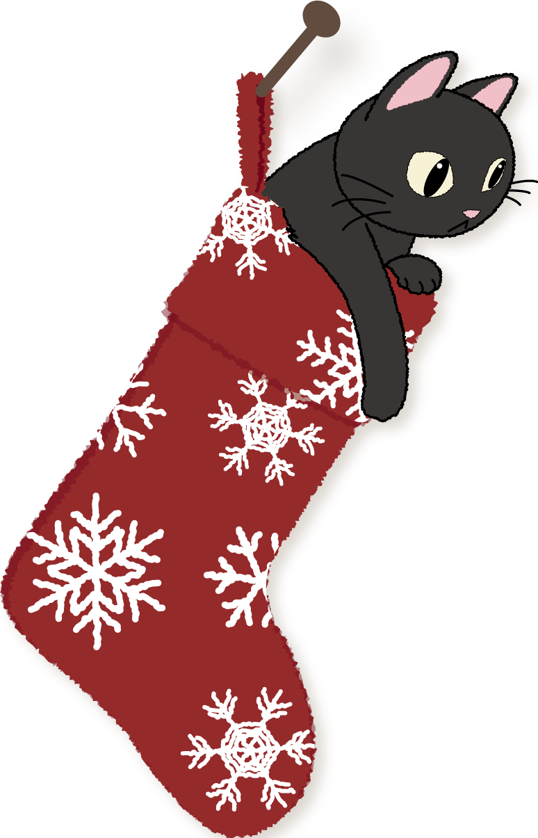 クリスマス ブーツ 猫 おしゃれ イラスト無料 フリー90427に写真・文字を入れる