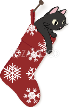 クリスマス ブーツ 猫 おしゃれ イラスト無料 フリー90427