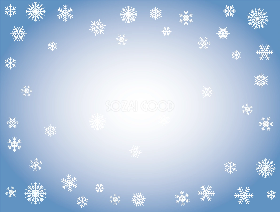 冬 雪の結晶 背景 イラスト無料 フリー90434