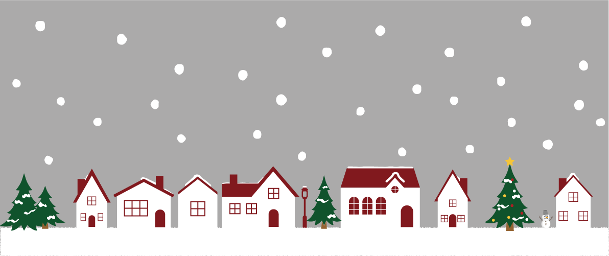 クリスマス 雪降る街並み 背景 イラスト無料 フリー90441に写真・文字を入れる