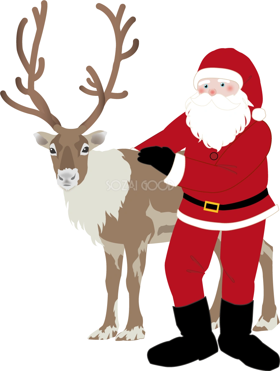 トナカイ　クリスマス　① サンタクロース トナカイ おしゃれ クリスマス イラスト無料 フリー
