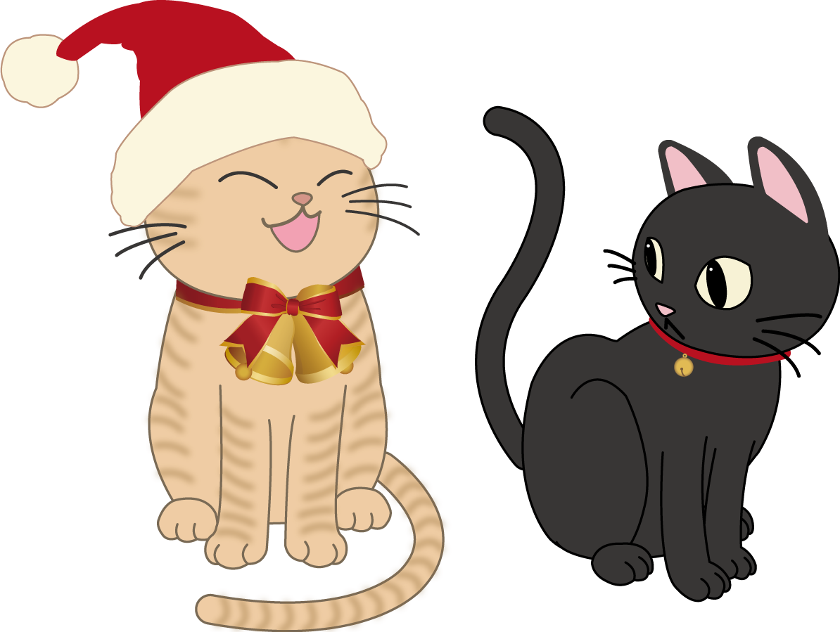 ねこ クリスマス イラスト無料 フリー90457に写真・文字を入れる