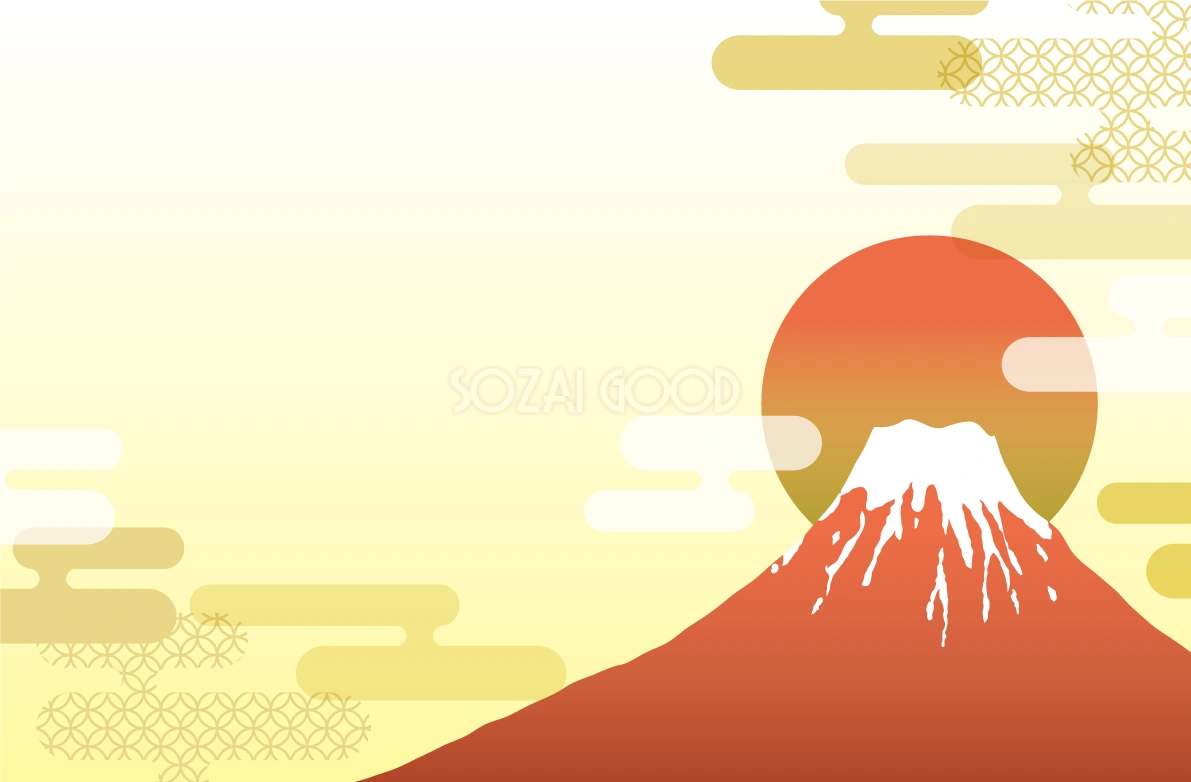 富士山 和風 背景イラスト無料 フリー90472
