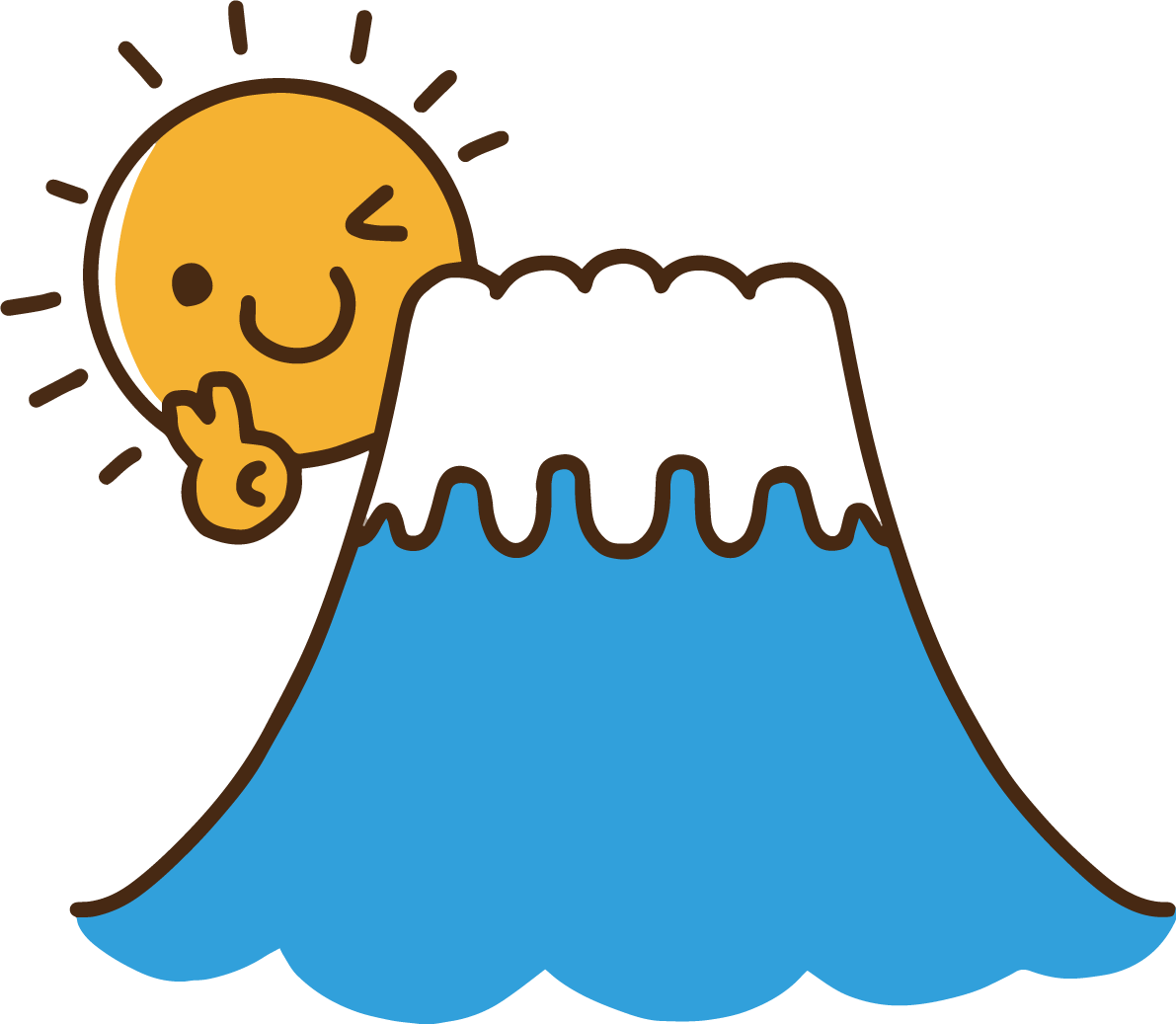 富士山 かわいい イラスト無料 フリー90479に写真・文字を入れる