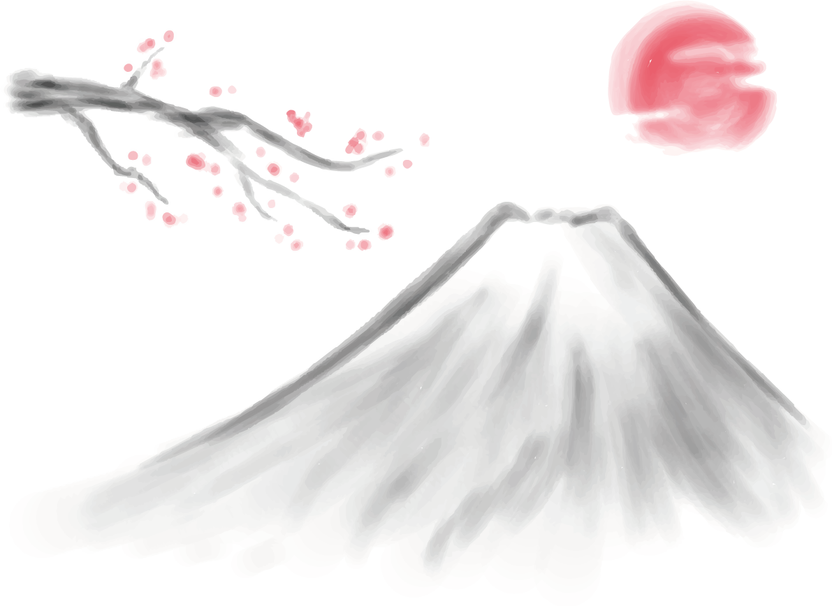 富士山 梅の花 かっこいい イラスト無料 フリー90495に写真・文字を入れる
