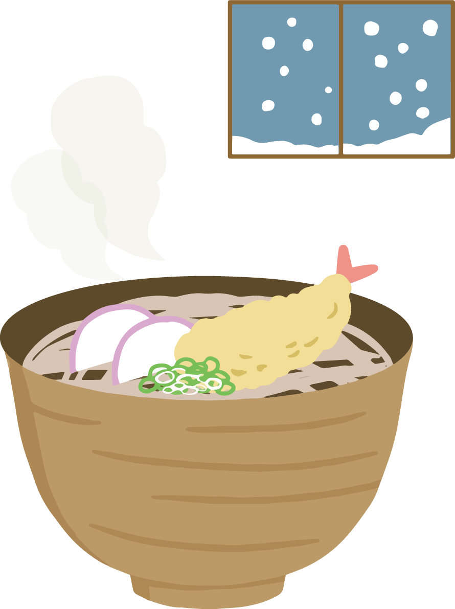 大晦日 そば イラスト無料 フリー90505に写真・文字を入れる