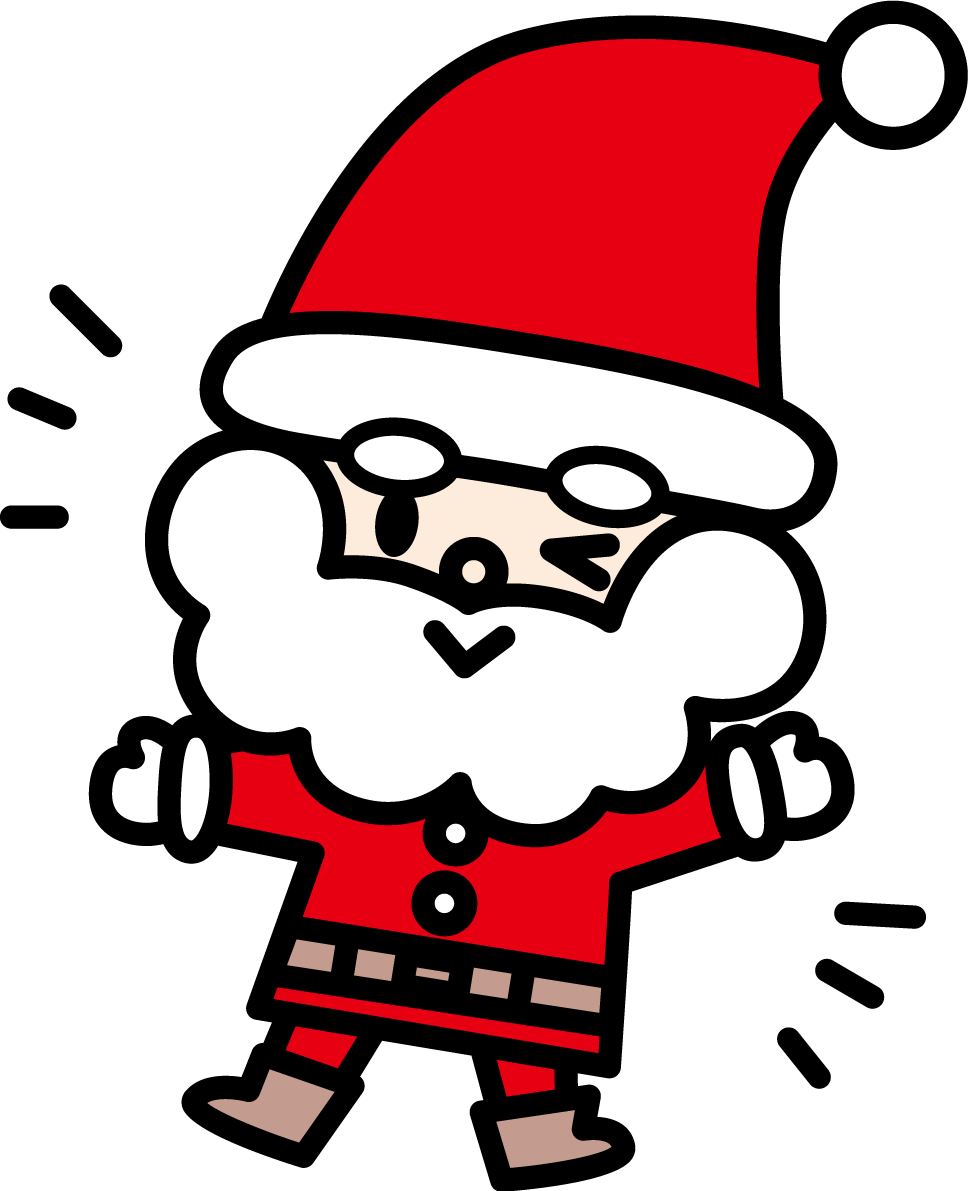 クリスマス かわいい サンタクロース イラスト無料 フリー90522に写真・文字を入れる