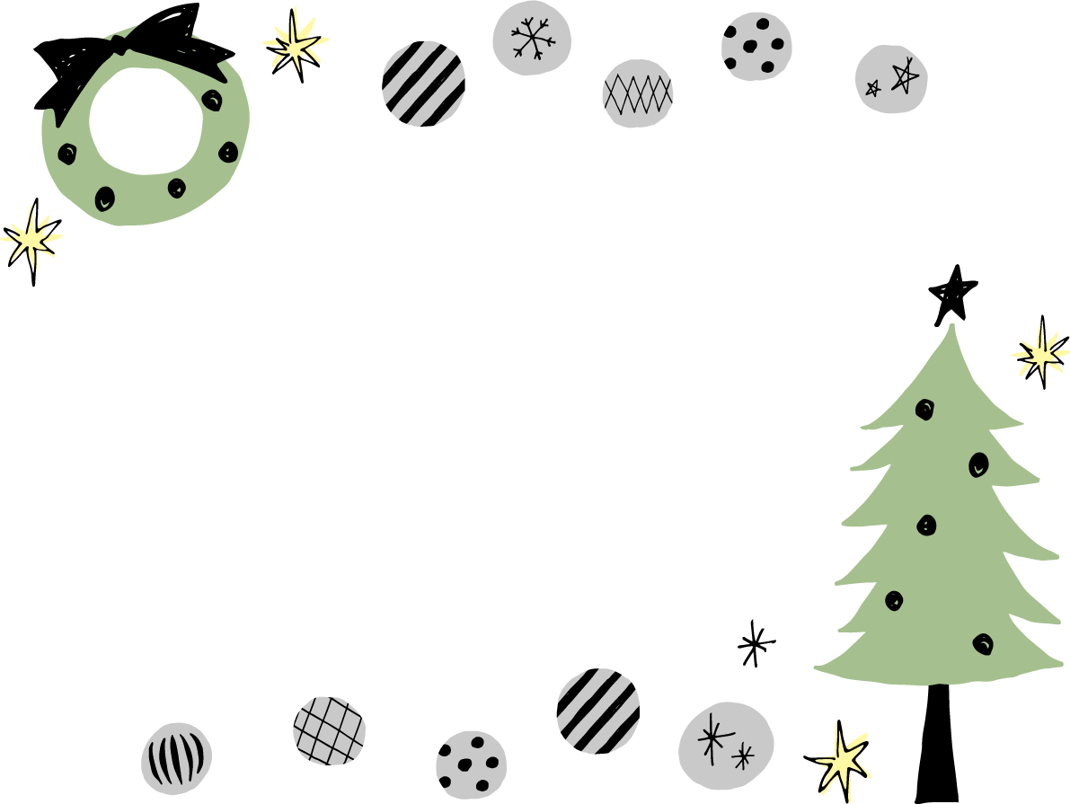 クリスマス フレーム枠 かわいい イラスト無料 フリー90533に写真・文字を入れる