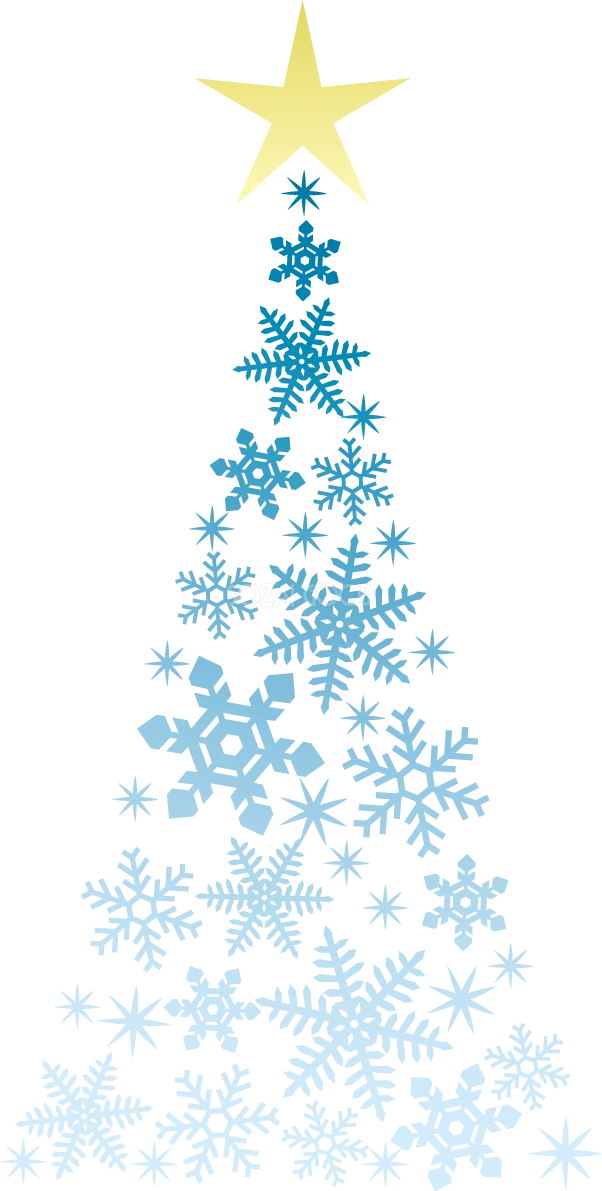 クリスマス 綺麗 雪の結晶ツリー イラスト無料 フリー90547
