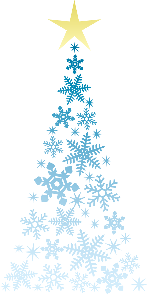 クリスマス 綺麗 雪の結晶ツリー イラスト無料 フリー90547に写真・文字を入れる