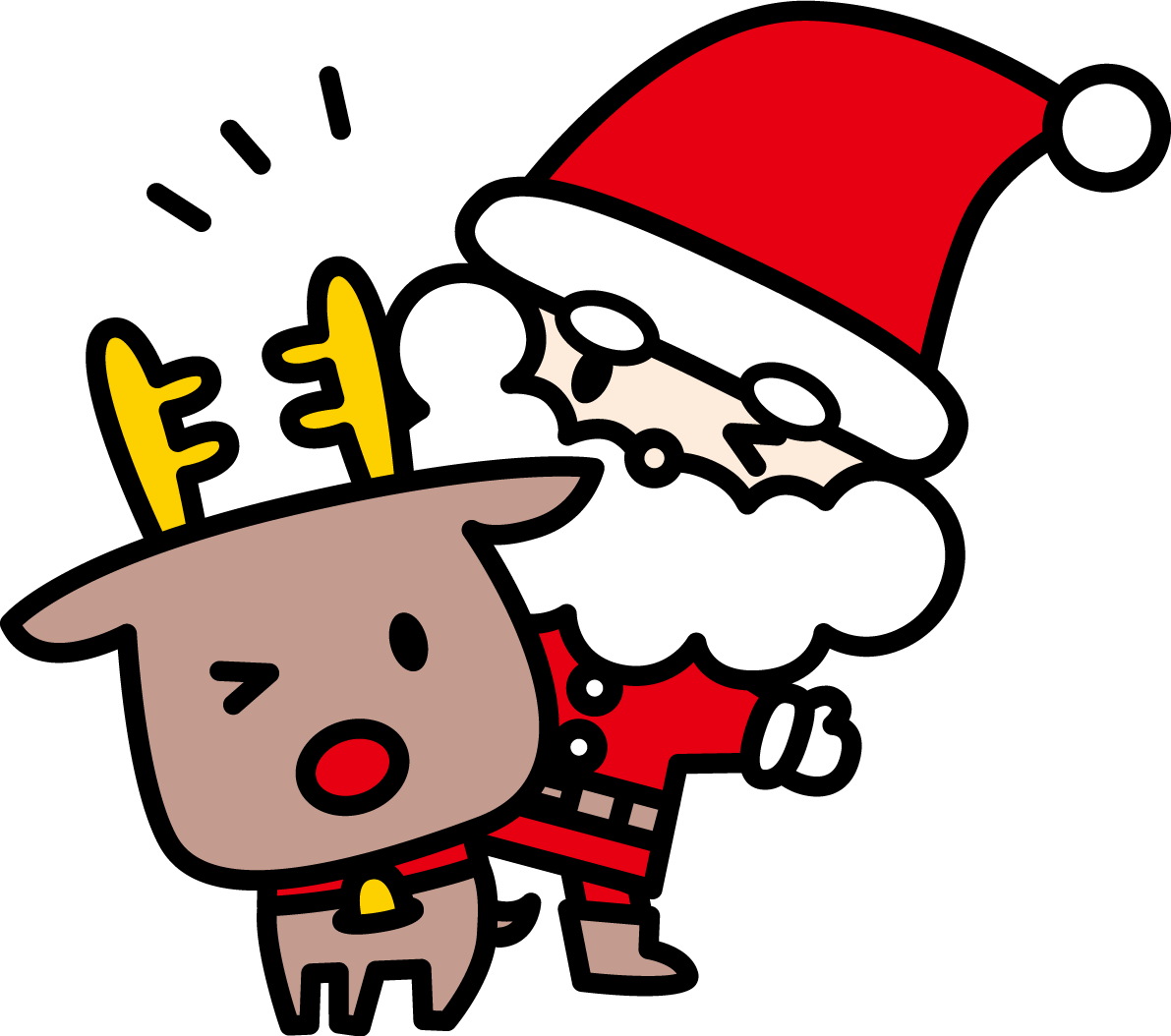 サンタクロース トナカイ かわいい イラスト無料 フリー90552に写真・文字を入れる