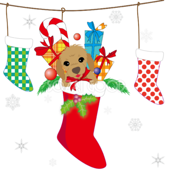クリスマス ブーツ ダックスフンド(犬) おしゃれイラスト無料 フリー90575