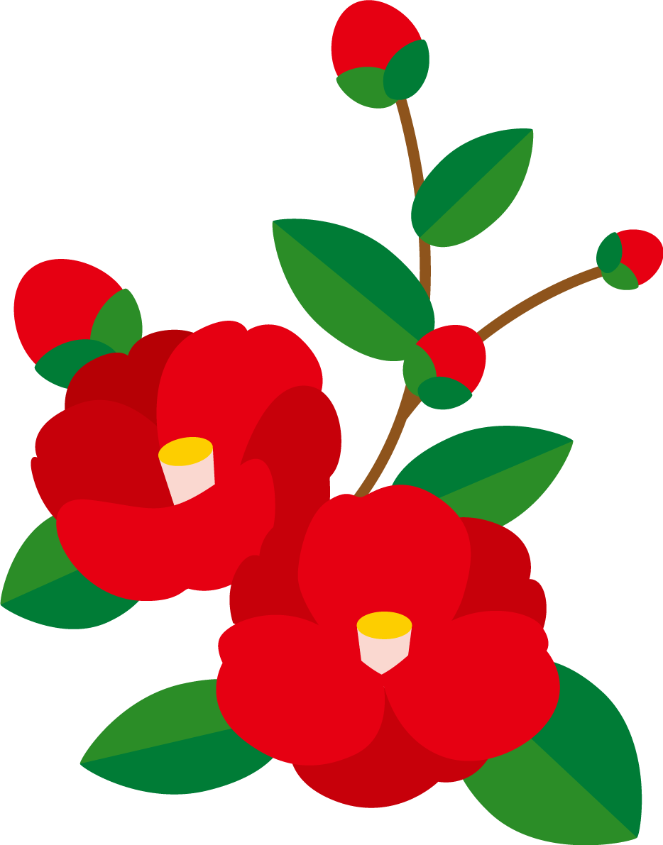 冬 花 椿 イラスト無料 フリー90690に写真・文字を入れる