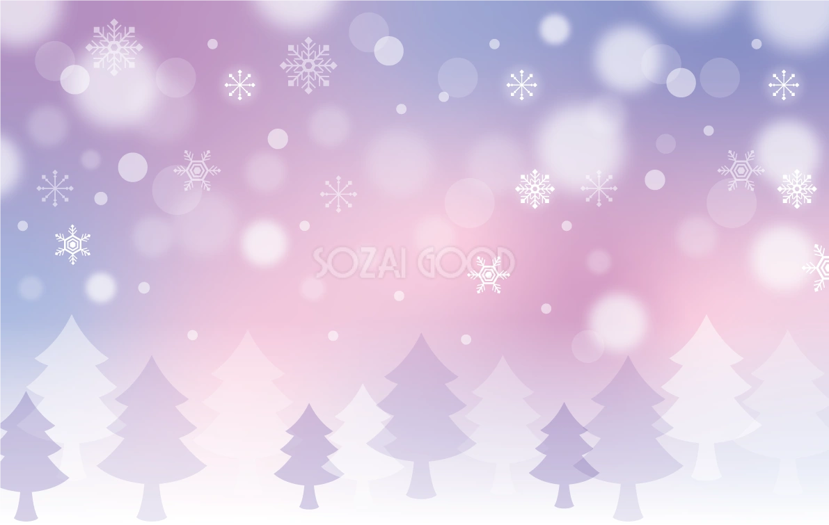 冬 雪の結晶 綺麗(幻想的)な景色 背景イラスト無料 フリー90706