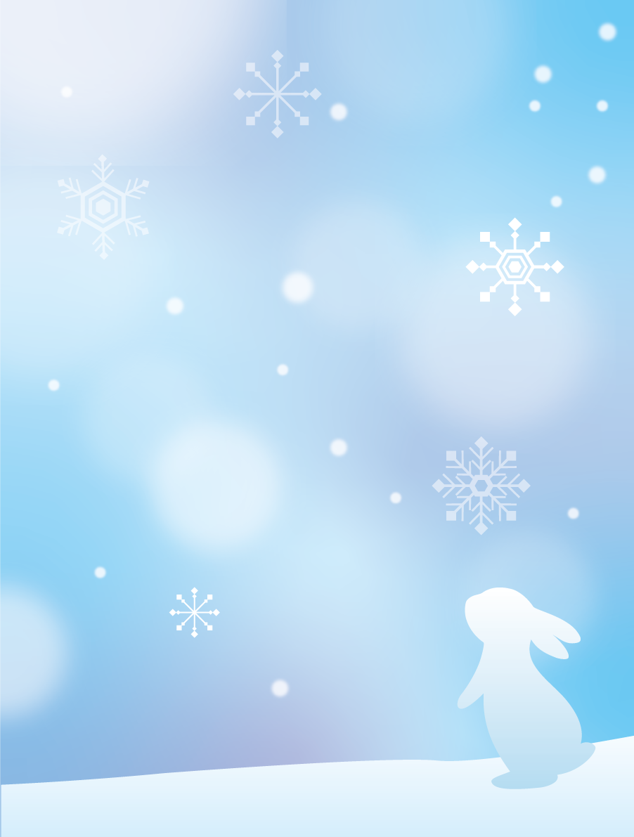 冬 雪の結晶 綺麗(幻想的)な景色 うさぎ 背景イラスト無料 フリー90708に写真・文字を入れる
