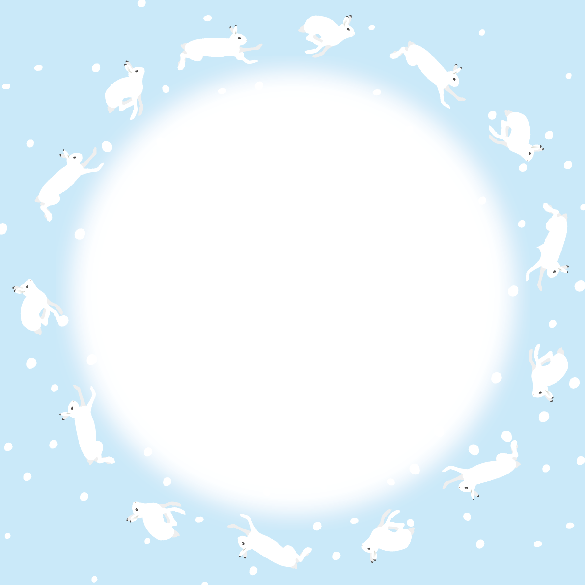 冬 雪 うさぎ フレーム枠 イラスト無料 フリー90730に写真・文字を入れる