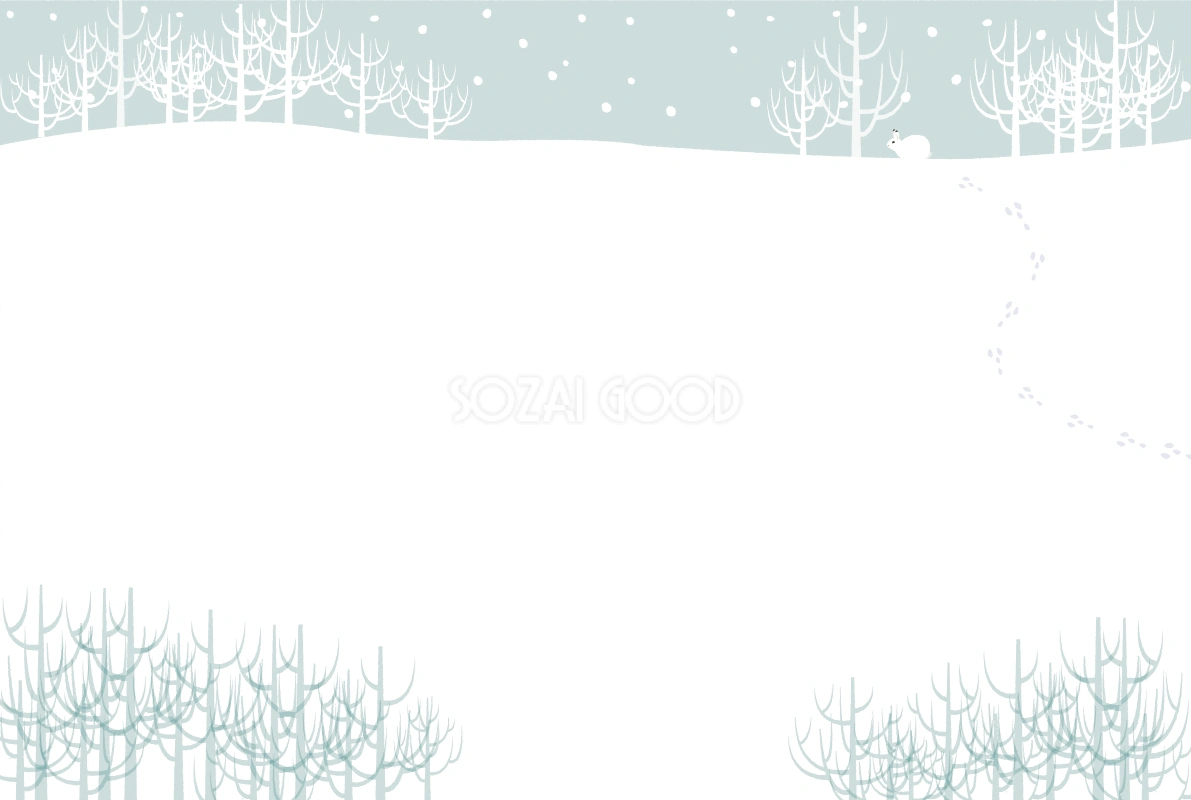 冬 雪 うさぎ フレーム枠 イラスト無料 フリー90734