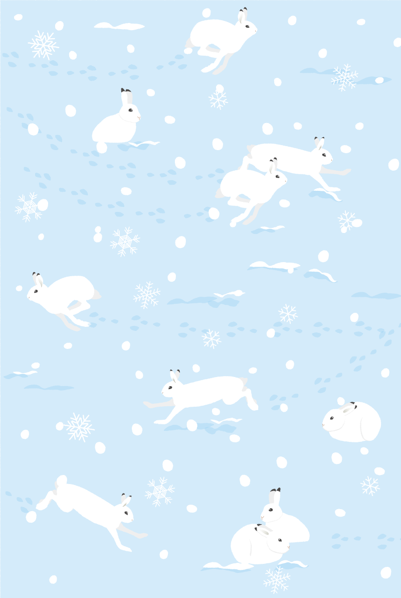 冬 雪 うさぎ 背景 イラスト無料 フリー90746に写真・文字を入れる