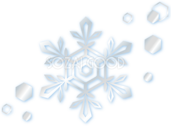 冬 雪の結晶 ワンポイント イラスト無料 フリー90750