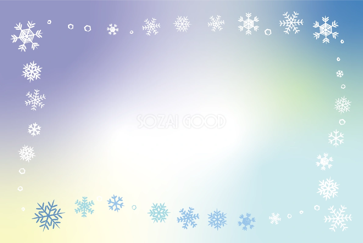 冬 雪の結晶 フレーム枠 イラスト無料 フリー90759
