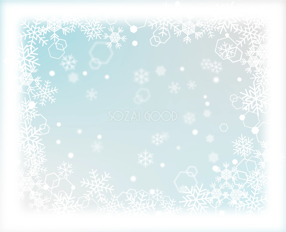 冬 雪の結晶 背景 イラスト無料 フリー90761