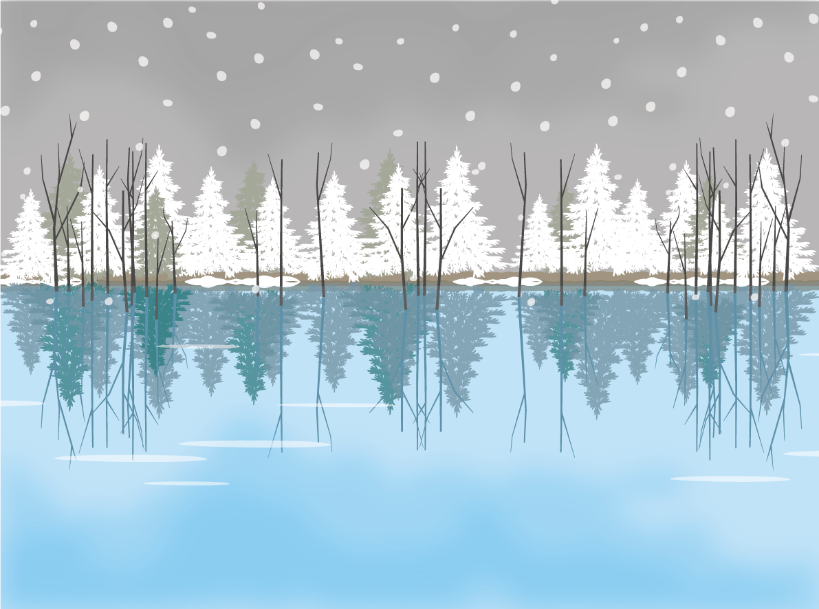 冬 雪 綺麗(幻想的)な景色 背景イラスト無料 フリー90767に写真・文字を入れる