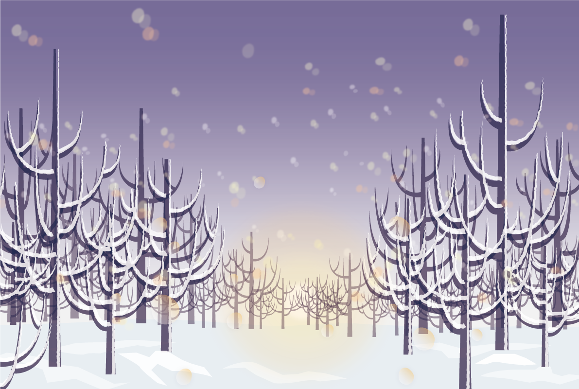 冬 雪 綺麗(幻想的)な景色 背景イラスト無料 フリー90769に写真・文字を入れる