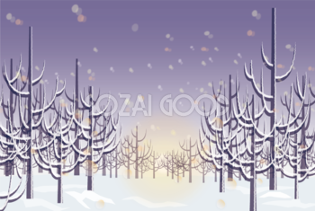 冬 雪 綺麗(幻想的)な景色 背景イラスト無料 フリー90769