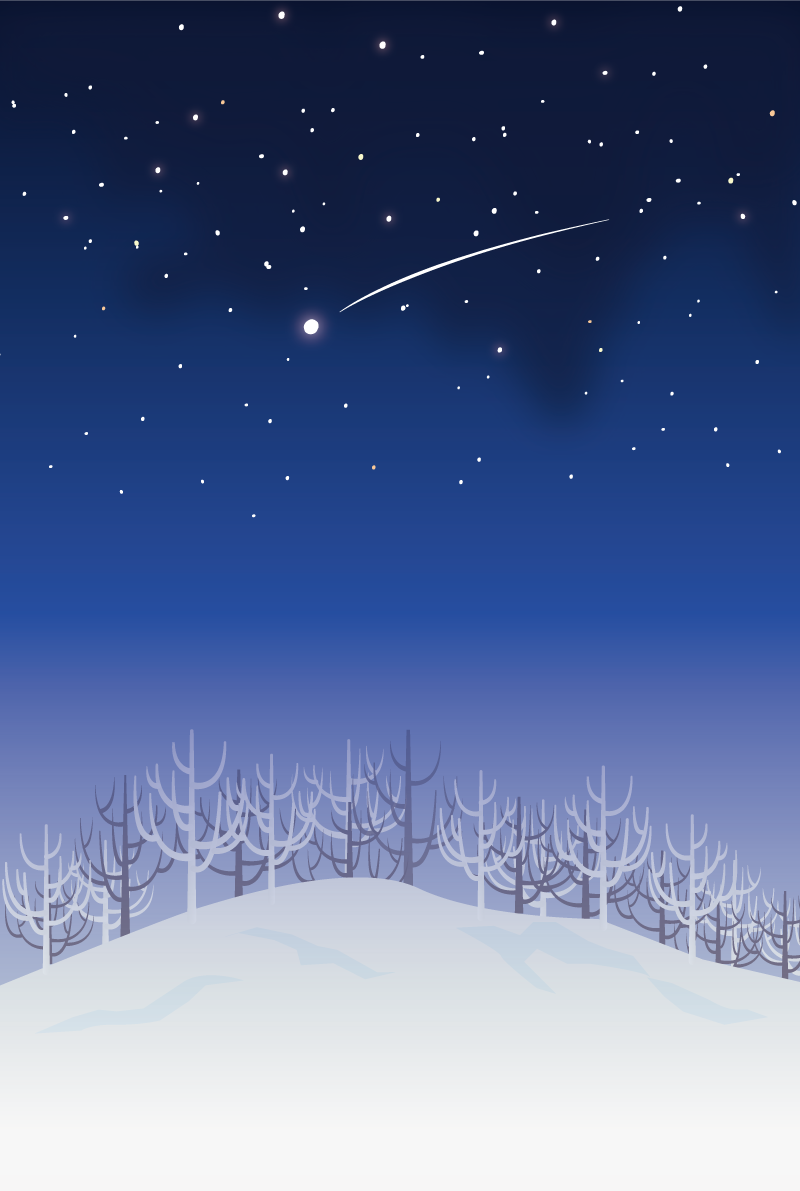 冬 雪 綺麗(幻想的)な景色 流れ星 背景イラスト無料 フリー90771に写真・文字を入れる
