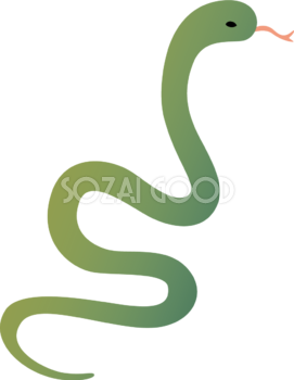 うねる緑の蛇 ビジネス2025 巳年イラスト無料 フリー90780