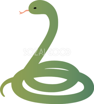 とぐろを巻いた緑の蛇 ビジネス2025 巳年イラスト無料 フリー90782