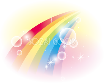 虹 綺麗 7色 イラスト無料 フリー90828
