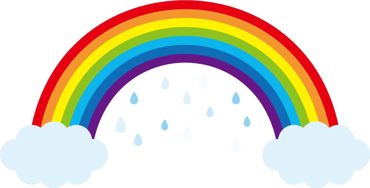 虹 雲 雨 かわいい 7色 イラスト 無料 フリー90839に写真・文字を入れる