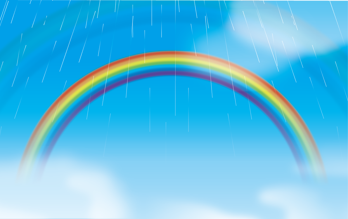 虹 雨 リアル 7色 背景イラスト 無料 フリー90848に写真・文字を入れる