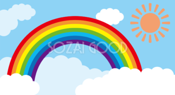 虹 背景 空 かわいい 7色 イラスト 無料 フリー90861
