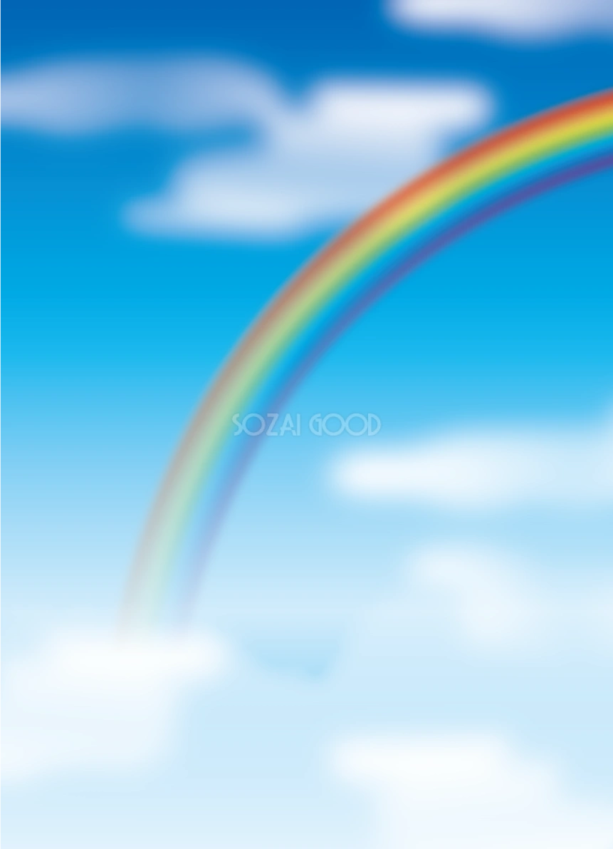 虹 背景 空 リアル 7色 イラスト 無料 フリー90868