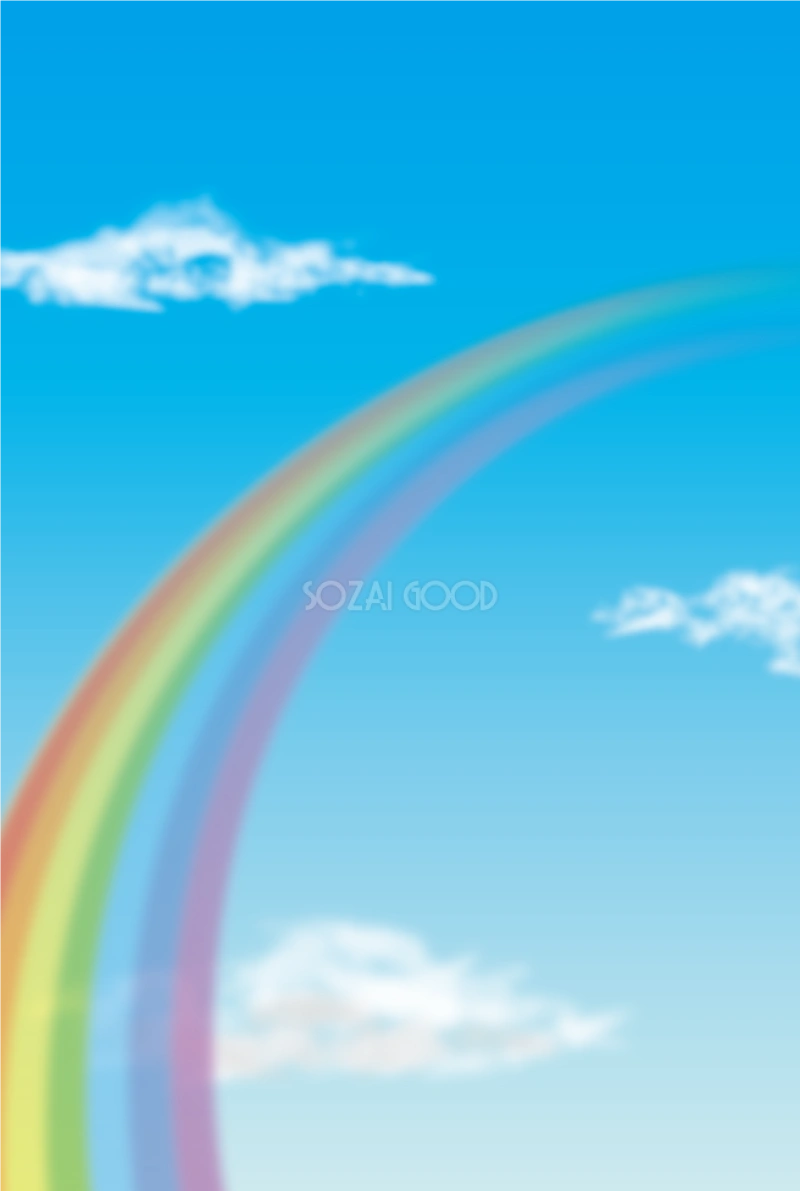 虹 青空 リアル 7色 背景イラスト無料 フリー90889