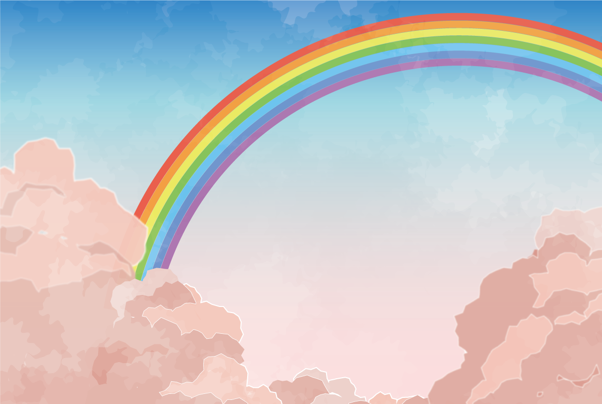虹 背景 空 雲 おしゃれ 7色 イラスト無料 フリー90896に写真・文字を入れる