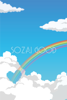 虹 綺麗 空 雲 7色 背景イラスト無料 フリー90914