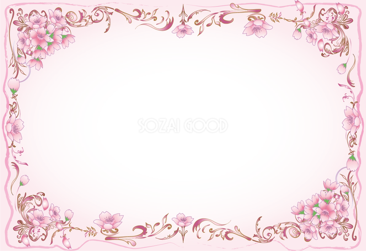 桜 フレーム枠イラスト無料 フリー91067