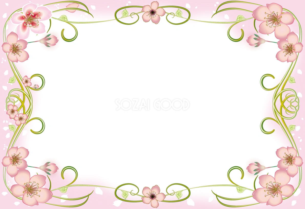 桜 フレーム枠イラスト無料 フリー91068